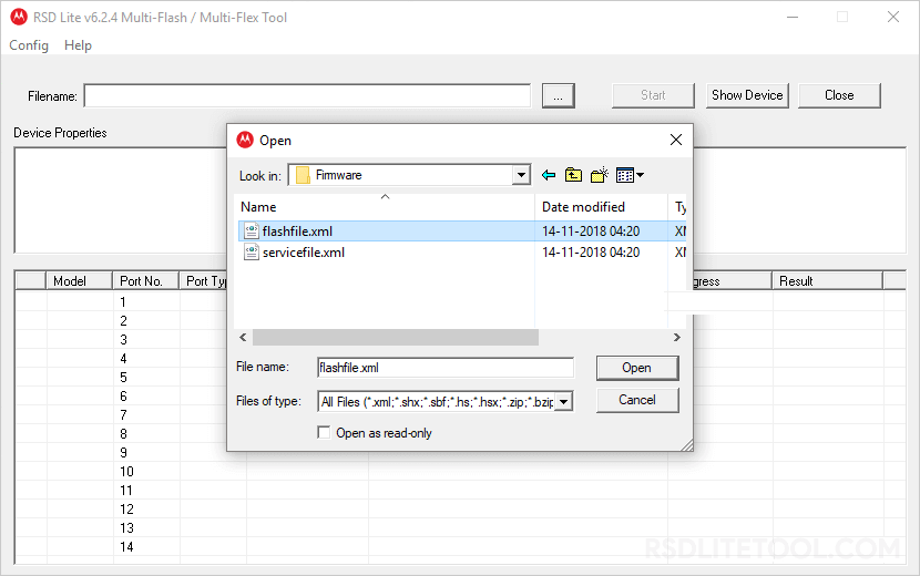 RSD Lite Tool Firmware Add