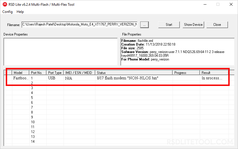 RSD Lite Tool Flashing